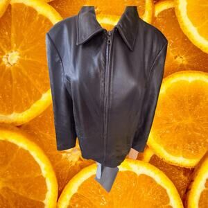 Centigrade Purple Leather Full Zip Jacket Size Small‎